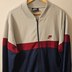 Nike 80s Navy Blue/Wine Red/Gray Track Jacket XL
